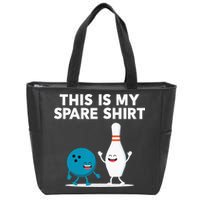 Funny Bowling Tee Spare Zip Tote Bag