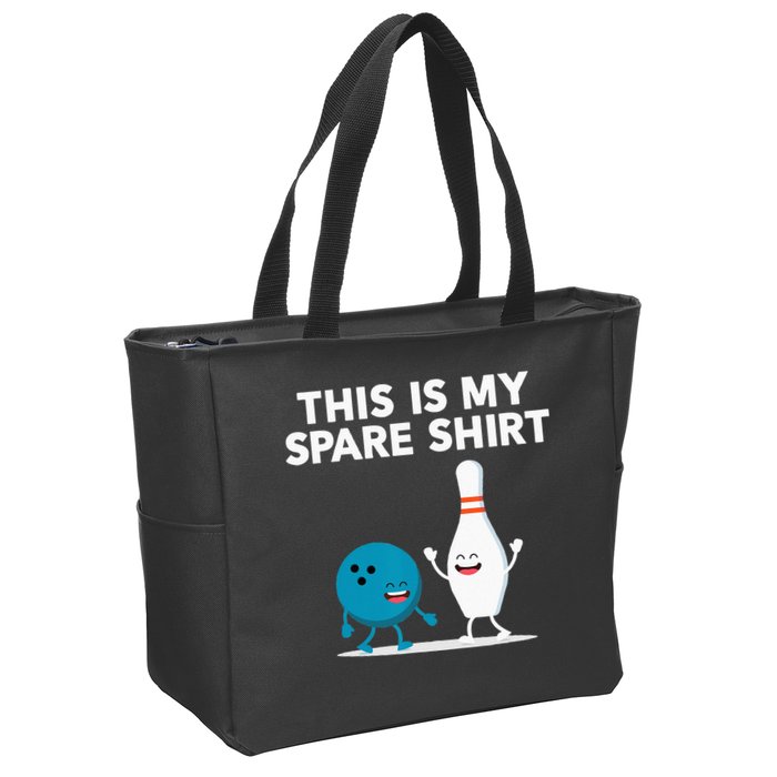 Funny Bowling Tee Spare Zip Tote Bag