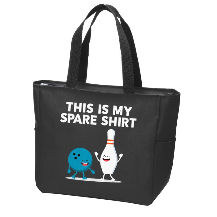 Funny Bowling Tee Spare Zip Tote Bag