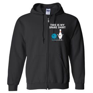 Funny Bowling Tee Spare Full Zip Hoodie