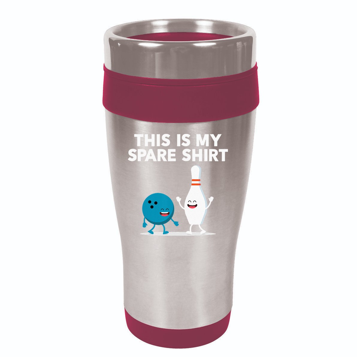Funny Bowling Tee Spare 16oz Travel Tumbler