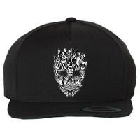 Funny Boston Terrier Skull Dog Skeleton Halloween Wool Snapback Cap