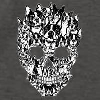 Funny Boston Terrier Skull Dog Skeleton Halloween Vector Backpack