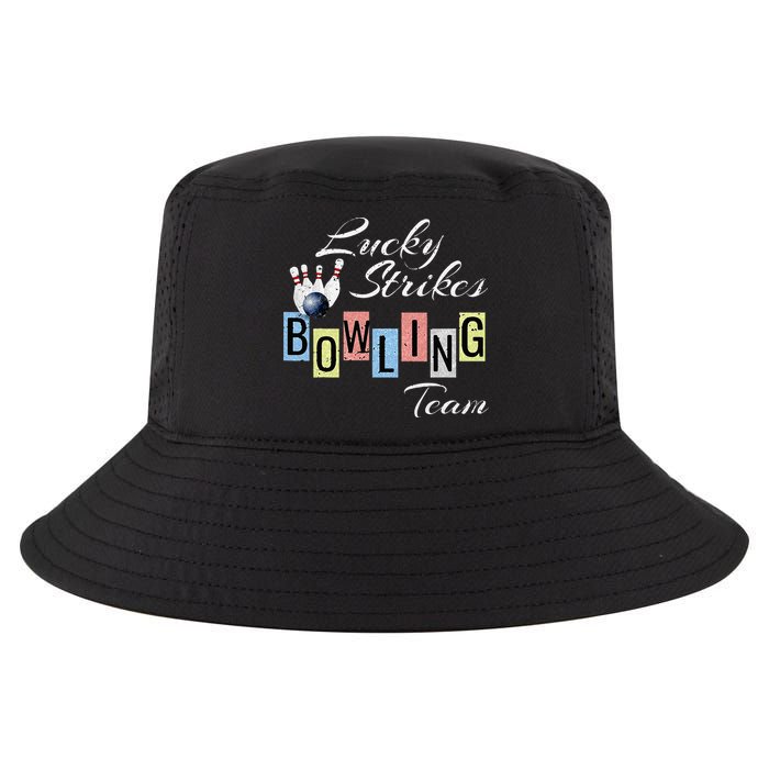 Funny Bowling Team Lucky Strikes Fun Bowler League Cool Comfort Performance Bucket Hat