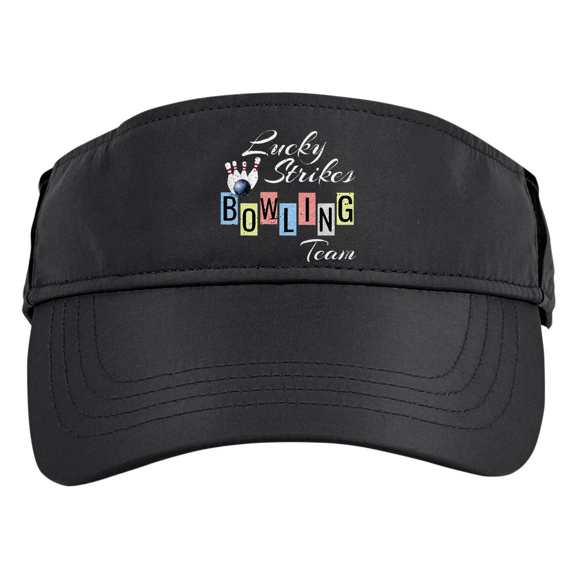Funny Bowling Team Lucky Strikes Fun Bowler League Adult Drive Performance Visor