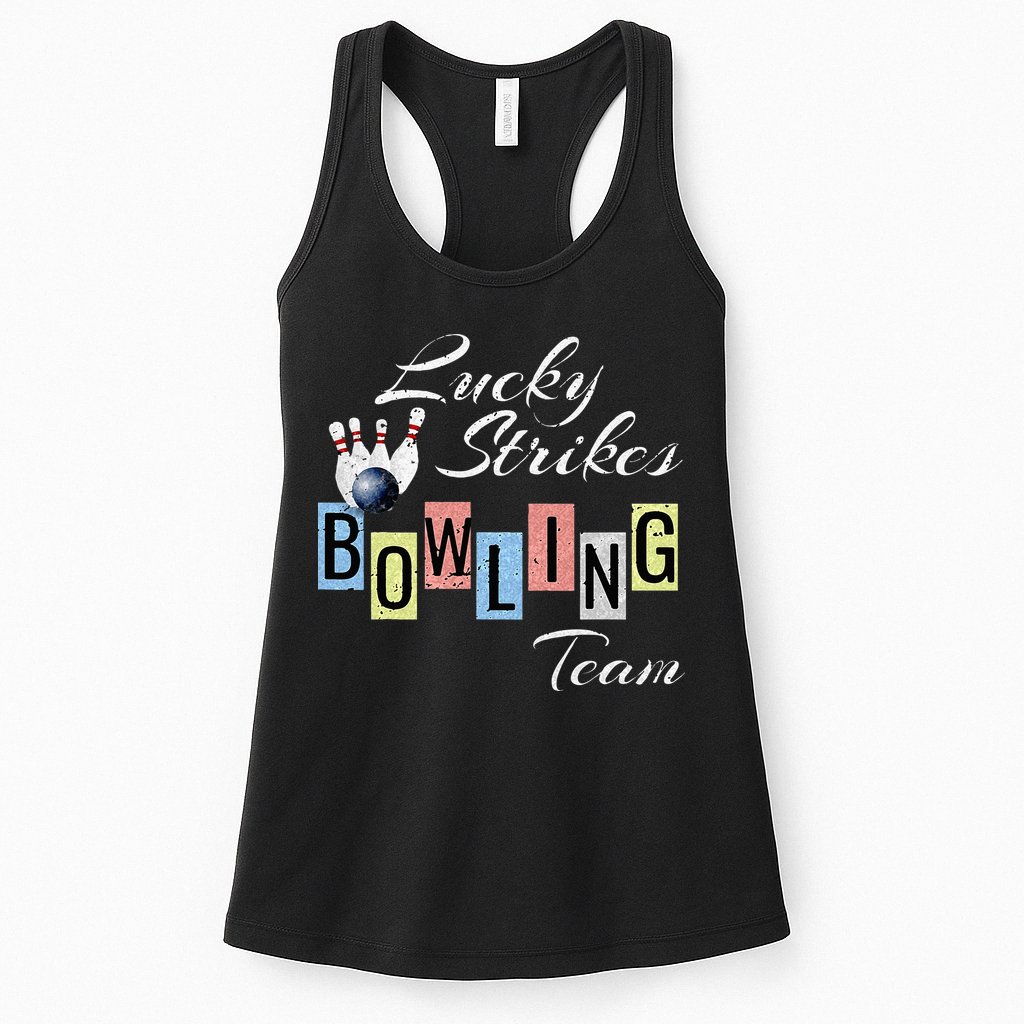Funny Bowling Team Lucky Strikes Fun Bowler League Womens Tank Top