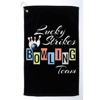 Funny Bowling Team Lucky Strikes Fun Bowler League Golf Towel