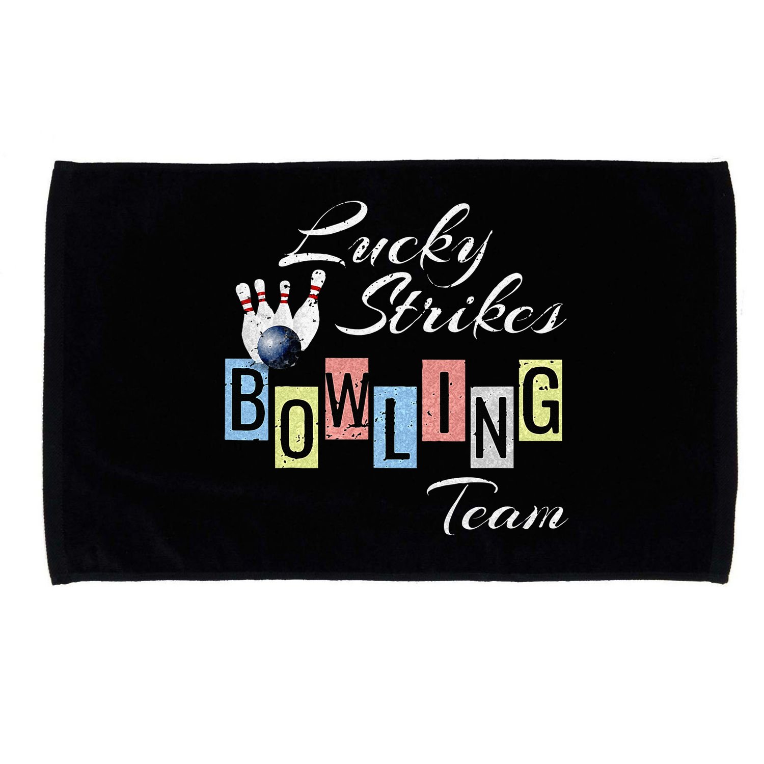 Funny Bowling Team Lucky Strikes Fun Bowler League Microfiber Hand Towel