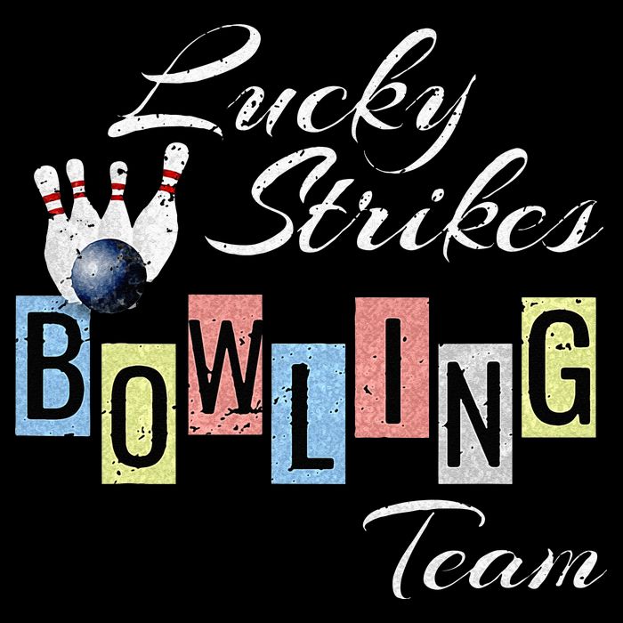 Funny Bowling Team Lucky Strikes Fun Bowler League Women's V-Neck T-Shirt