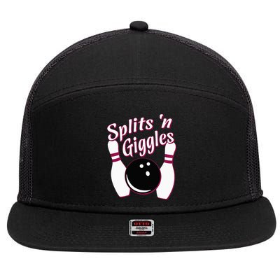 Funny Bowling Team Splits N Giggles 7 Panel Mesh Trucker Snapback Hat