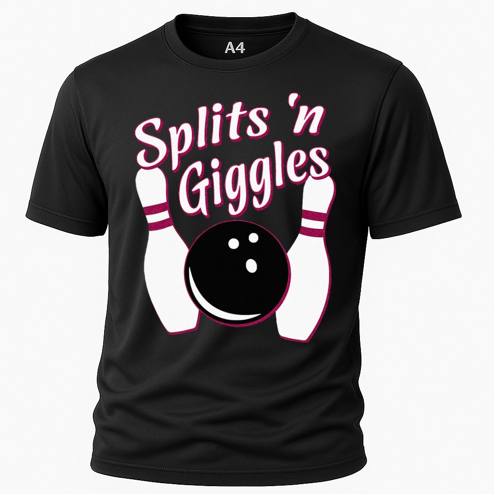 Funny Bowling Team Splits N Giggles Performance Shirt