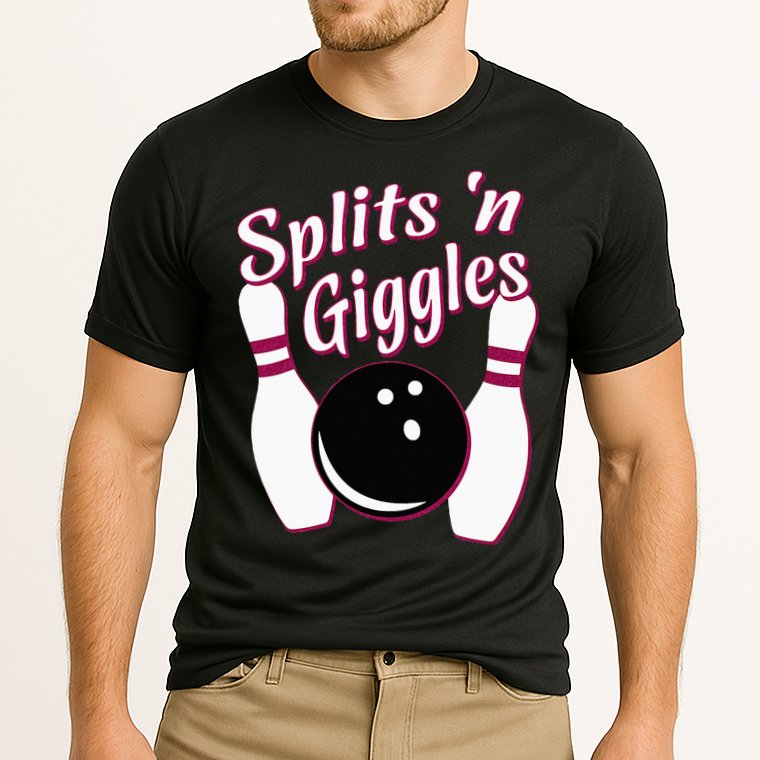 Funny Bowling Team Splits N Giggles Performance Shirt