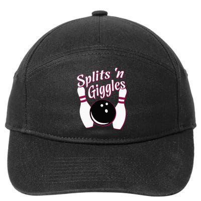 Funny Bowling Team Splits N Giggles 7-Panel Snapback Hat