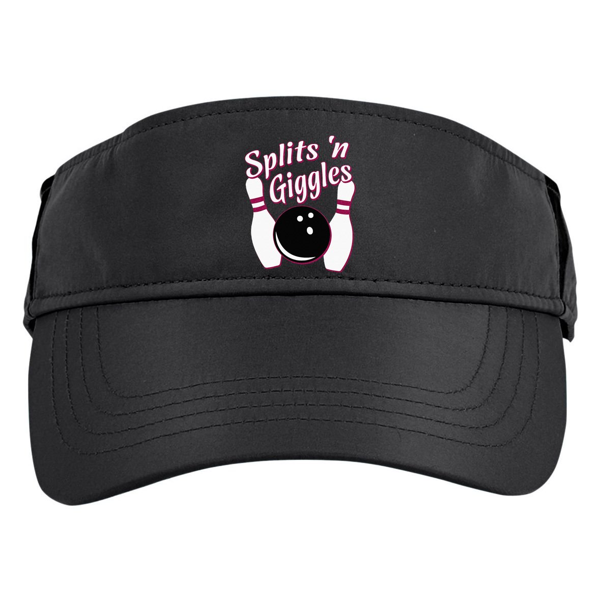 Funny Bowling Team Splits N Giggles Adult Drive Performance Visor