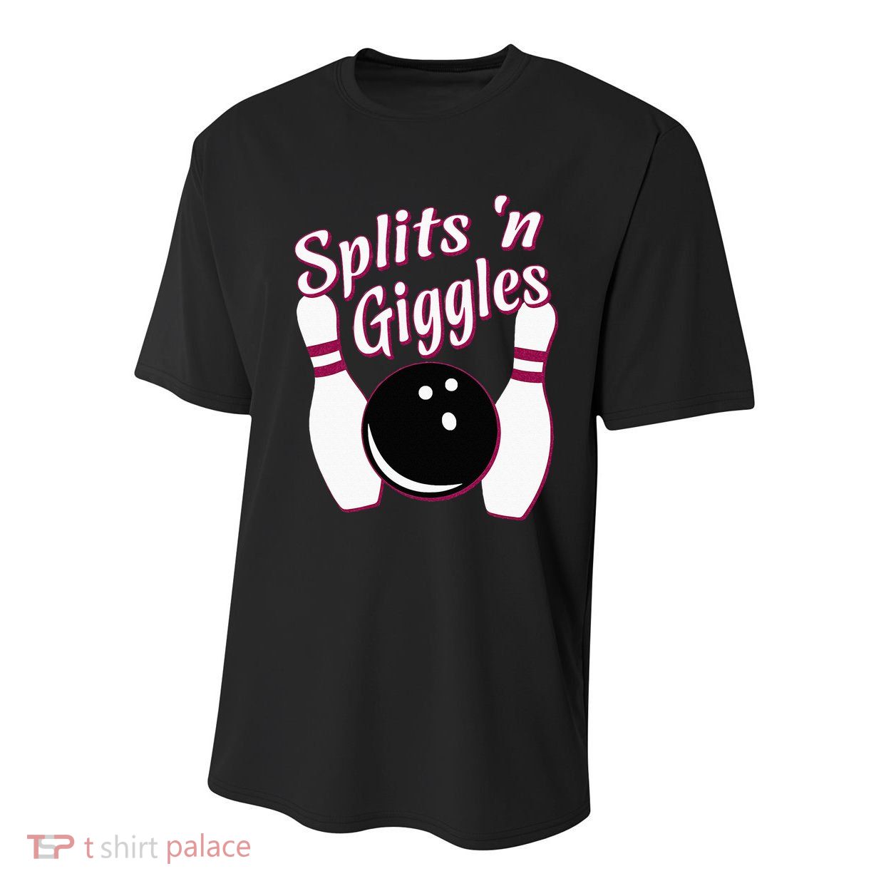 Funny Bowling Team Splits N Giggles Youth Performance Sprint T-Shirt