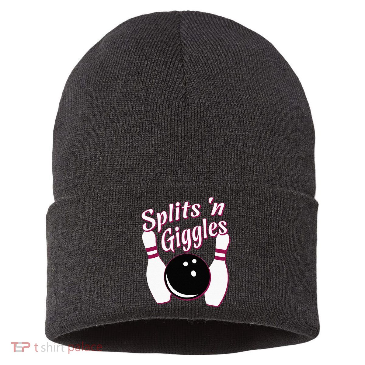 Funny Bowling Team Splits N Giggles Sustainable Knit Beanie