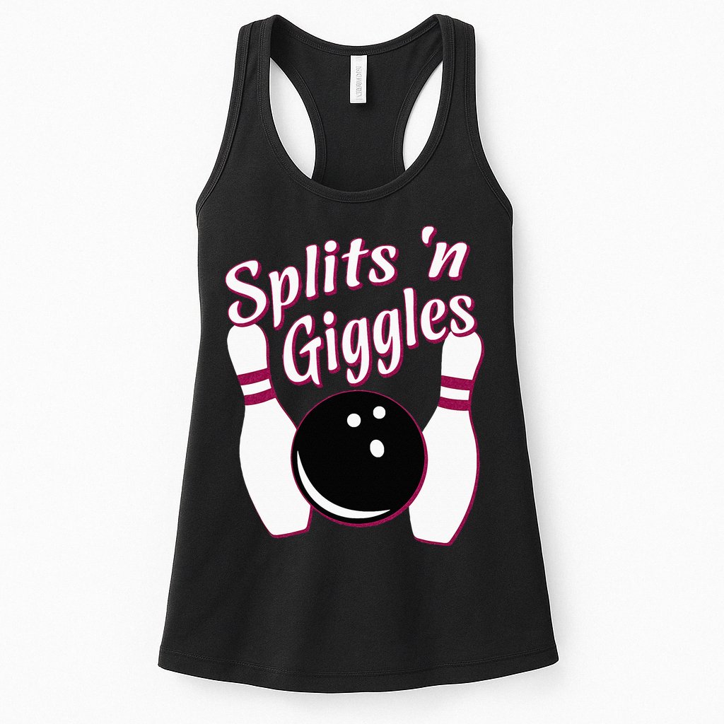 Funny Bowling Team Splits N Giggles Womens Tank Top