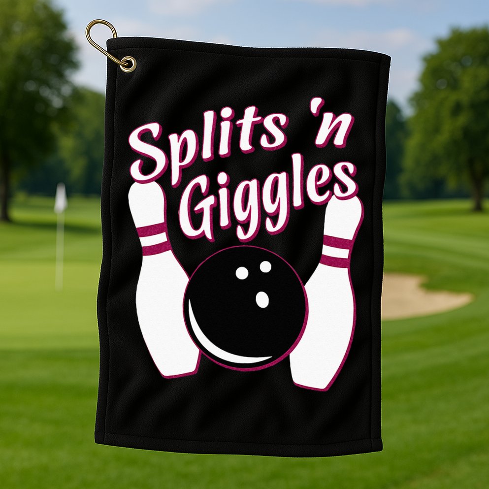 Funny Bowling Team Splits N Giggles Golf Towel