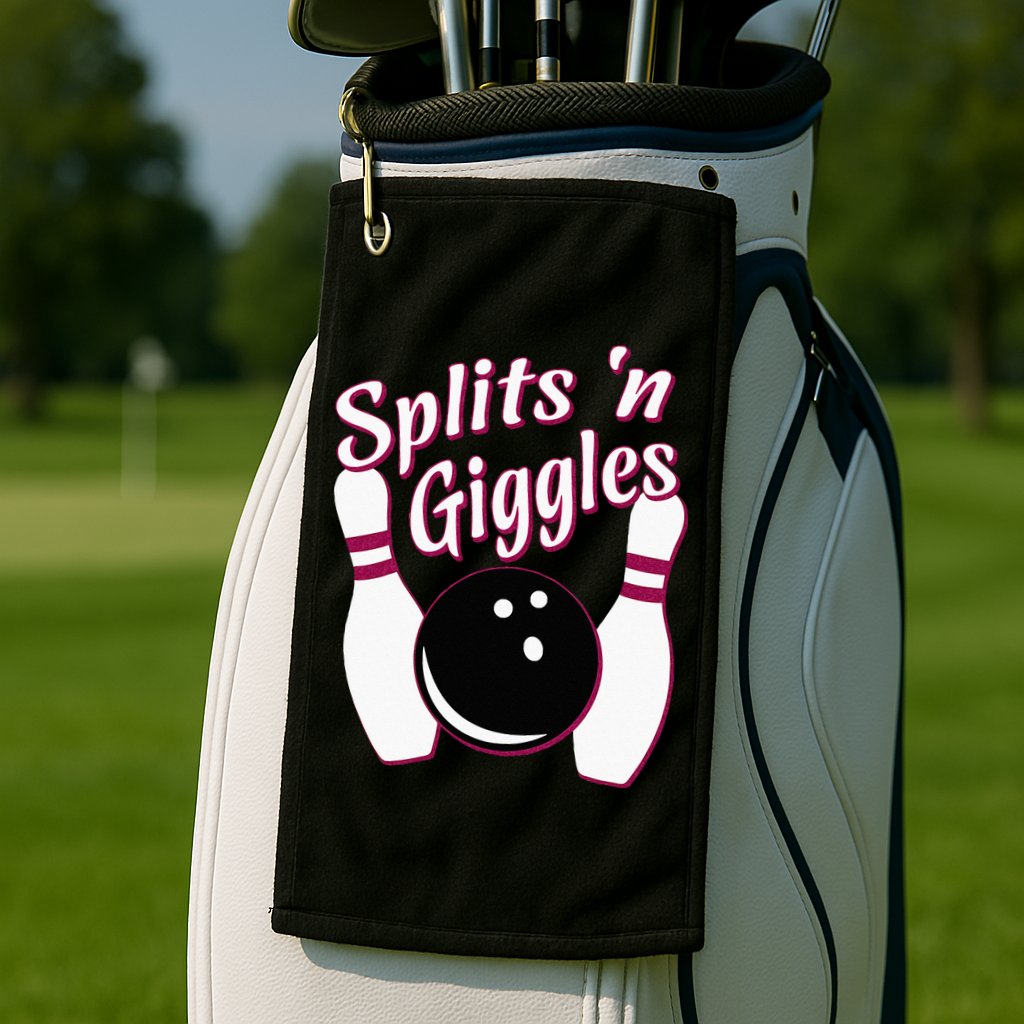 Funny Bowling Team Splits N Giggles Golf Towel