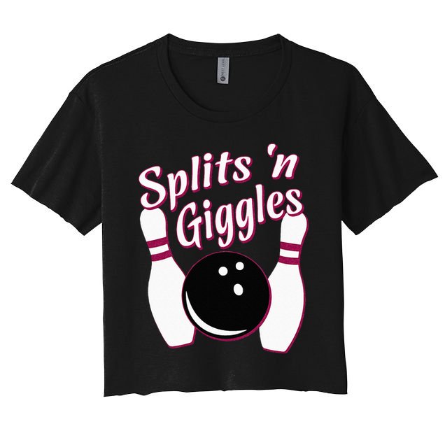 Funny Bowling Team Splits N Giggles Crop Top