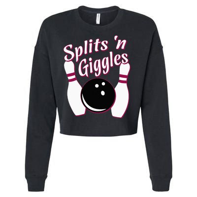 Funny Bowling Team Splits N Giggles Cropped Pullover Crew
