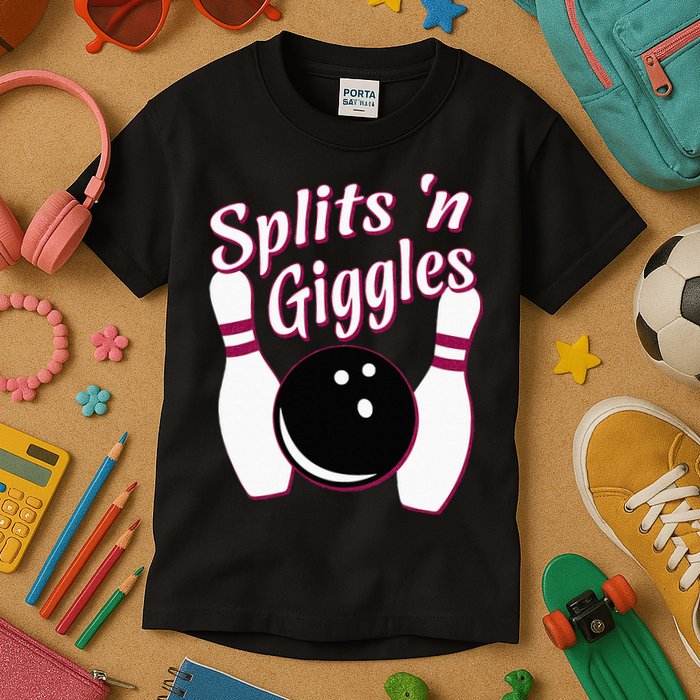 Funny Bowling Team Splits N Giggles Kids T-Shirt