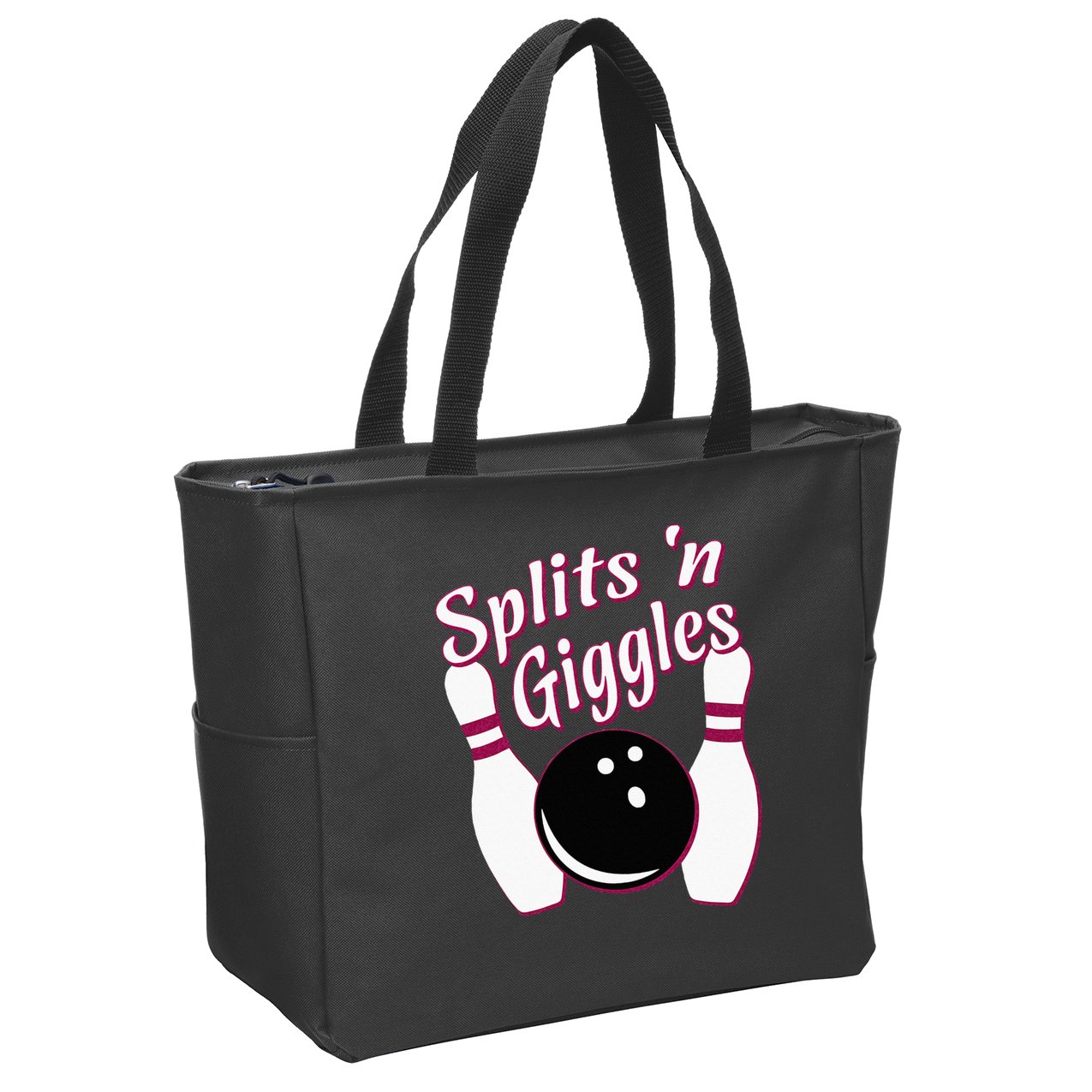 Funny Bowling Team Splits N Giggles Zip Tote Bag