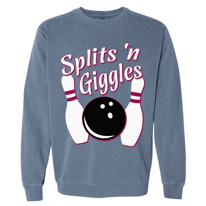Funny Bowling Team Splits N Giggles Garment-Dyed Sweatshirt