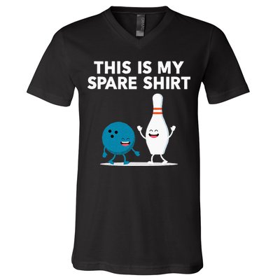Funny Bowling Tee For Men Women & Spare V-Neck T-Shirt