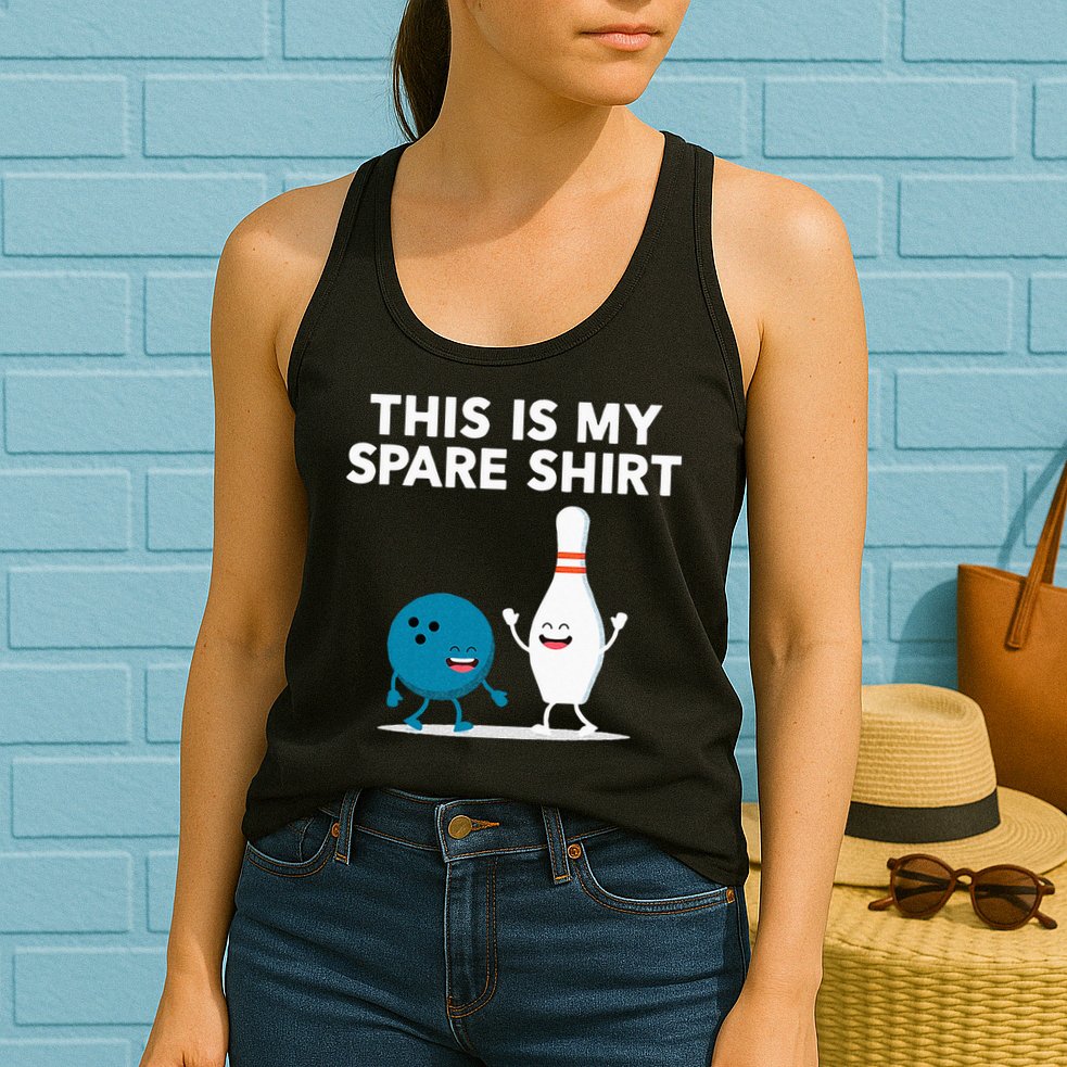 Funny Bowling Tee For Men Women & Spare Womens Tank Top