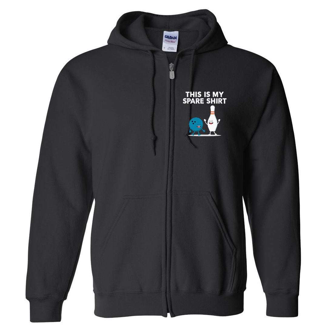 Funny Bowling Tee For Men Women & Spare Full Zip Hoodie