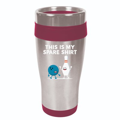 Funny Bowling Tee For Men Women & Spare 16oz Travel Tumbler