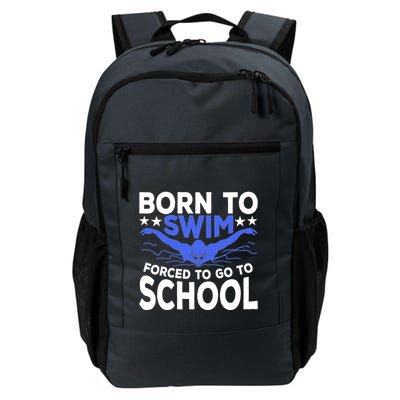 Funny Born To Swim Forced To Go To School Daily Commute Backpack