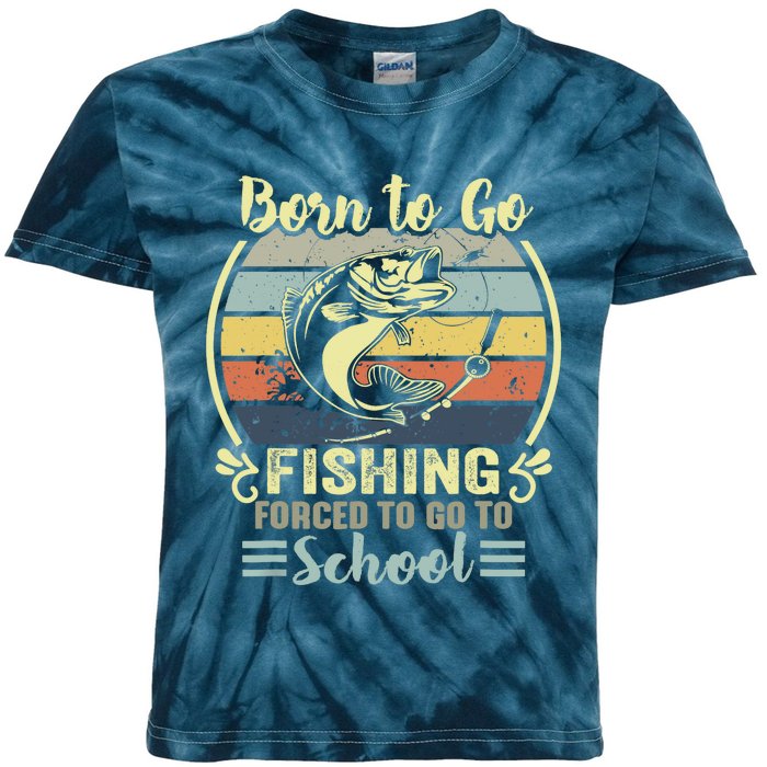 Funny Born To Go Fishing Bass Fish Fisherman Kids Tie-Dye T-Shirt