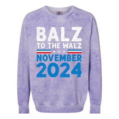 Funny Balz To The Walz Kamala Harris Tim Walz 2024 Colorblast Crewneck Sweatshirt