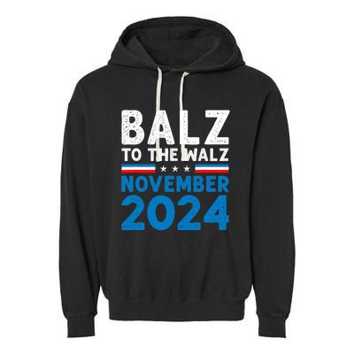 Funny Balz To The Walz Kamala Harris Tim Walz 2024 Garment-Dyed Fleece Hoodie