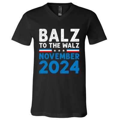 Funny Balz To The Walz Kamala Harris Tim Walz 2024 V-Neck T-Shirt