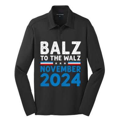 Funny Balz To The Walz Kamala Harris Tim Walz 2024 Silk Touch Performance Long Sleeve Polo