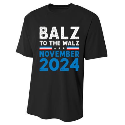 Funny Balz To The Walz Kamala Harris Tim Walz 2024 Performance Sprint T-Shirt