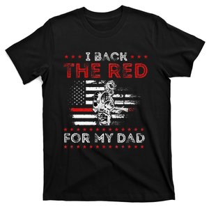 Firefighter Back The Red For My Dad Is A Daughter Son T-Shirt