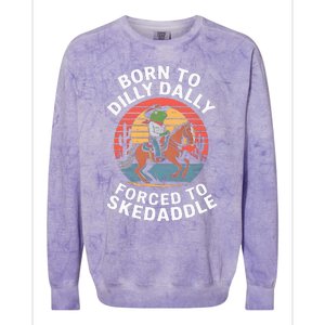 Frog Born To Dilly Dally Forced To Skedaddle Cow Colorblast Crewneck Sweatshirt