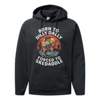 Frog Born To Dilly Dally Forced To Skedaddle Cow Performance Fleece Hoodie