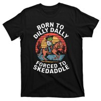 Frog Born To Dilly Dally Forced To Skedaddle Cow T-Shirt