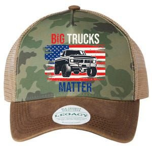 Funny Big Trucks Matter Love Lifted Truck American Flag Legacy Tie Dye Trucker Hat