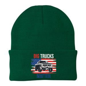 Funny Big Trucks Matter Love Lifted Truck American Flag Knit Cap Winter Beanie