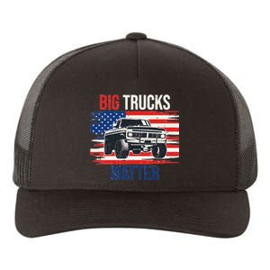 Funny Big Trucks Matter Love Lifted Truck American Flag Yupoong Adult 5-Panel Trucker Hat