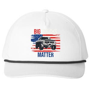 Funny Big Trucks Matter Love Lifted Truck American Flag Snapback Five-Panel Rope Hat