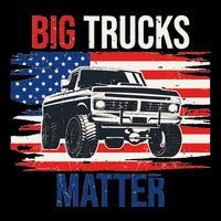 Funny Big Trucks Matter Love Lifted Truck American Flag Drawstring Bag