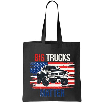 Funny Big Trucks Matter Love Lifted Truck American Flag Bag