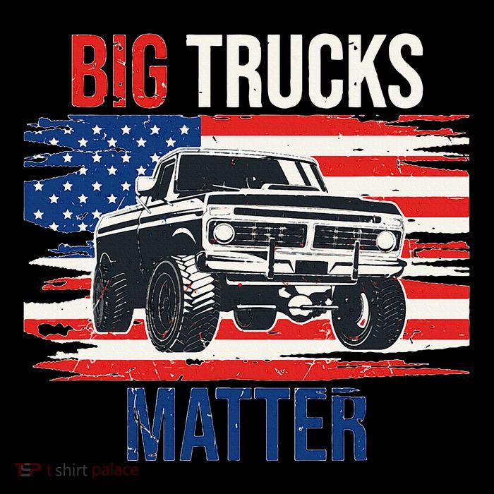 Funny Big Trucks Matter Love Lifted Truck American Flag Premium T-Shirt